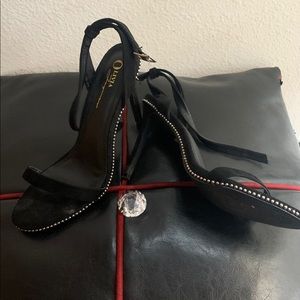 Black high heel sandal